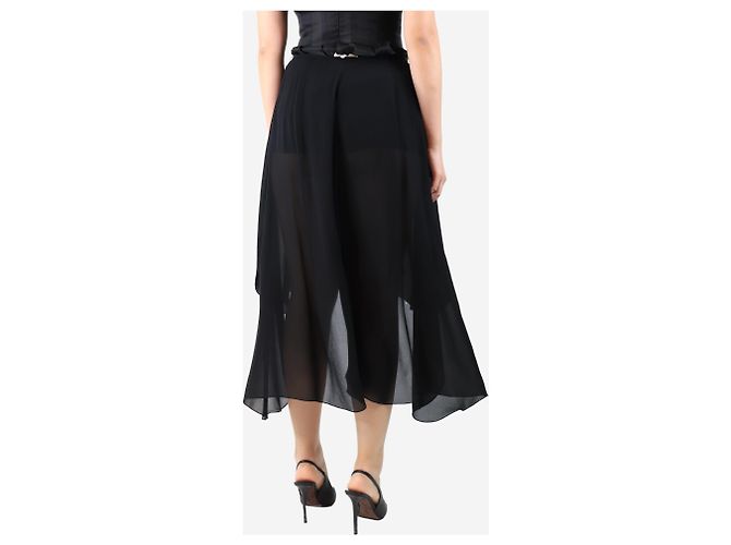Chloé Culottes de gasa de seda negra - talla UK 8 Negro - vista 3