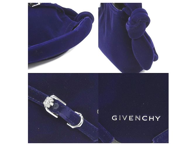 Borsa in velluto voile nano Givenchy in blu navy - vista 4