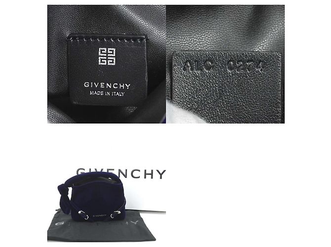 Borsa in velluto voile nano Givenchy in blu navy - vista 5
