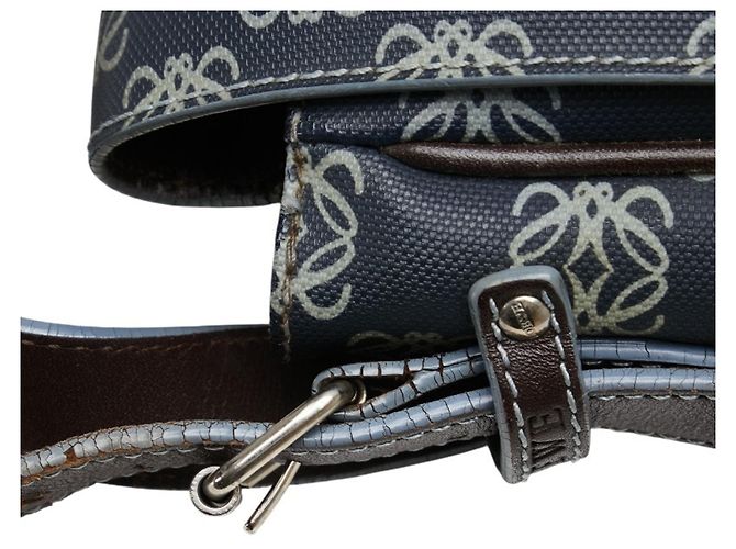 Borsa a tracolla Loewe Anagram Marrone Blu navy - vista 10