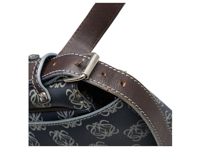 Borsa a tracolla Loewe Anagram Marrone Blu navy - vista 12