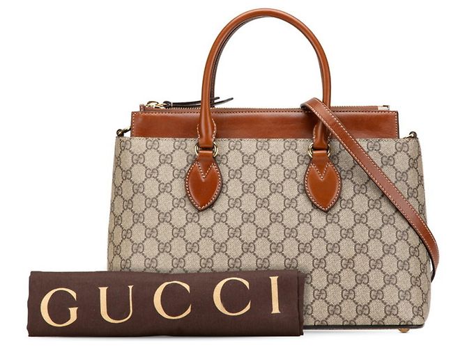 Borsa a mano/borse a spalla Gucci GG Supreme piccola Marrone Beige - vista 10