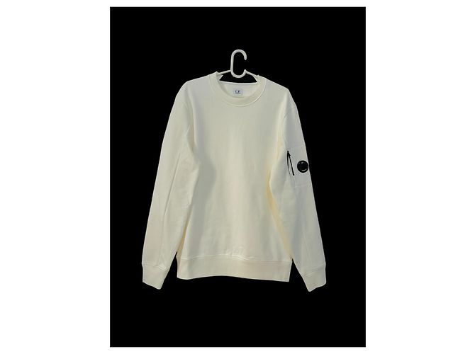 CP Company Diagonal strukturierter Fleece-Pullover Weiß - Ansicht 2
