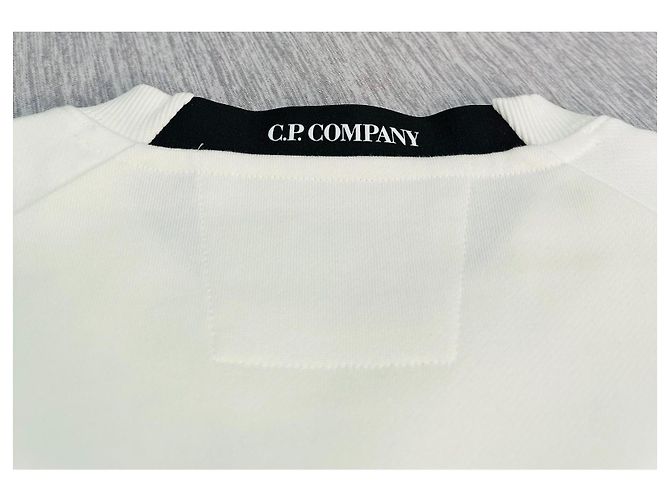 CP Company Diagonal strukturierter Fleece-Pullover Weiß - Ansicht 4