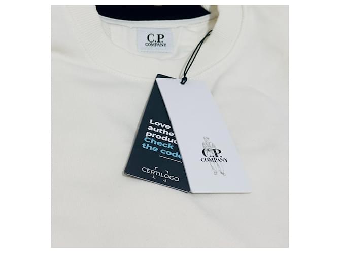 CP Company Diagonal strukturierter Fleece-Pullover Weiß - Ansicht 6