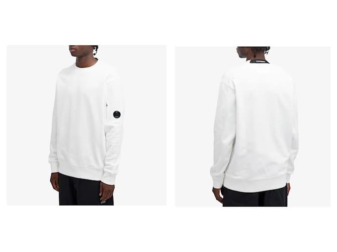 CP Company Diagonal strukturierter Fleece-Pullover Weiß - Ansicht 8