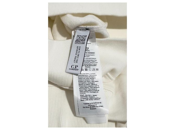 CP Company Diagonal strukturierter Fleece-Pullover Weiß - Ansicht 9