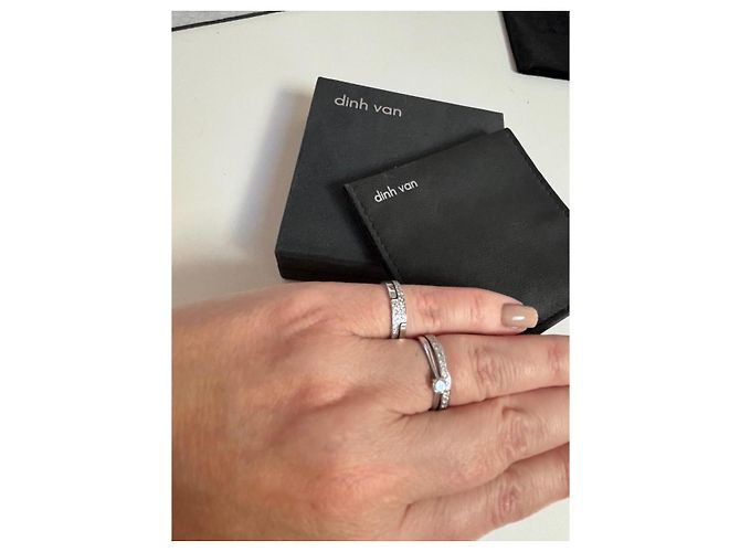 Dinh Van Seventies Ring aus Weißgold und Diamanten Größe 49 Silber - Ansicht 11