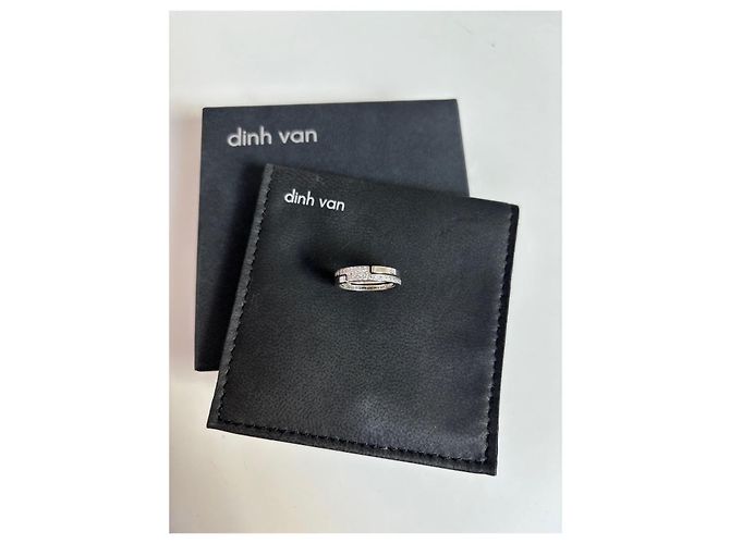 Dinh Van Seventies Ring aus Weißgold und Diamanten Größe 49 Silber - Ansicht 2