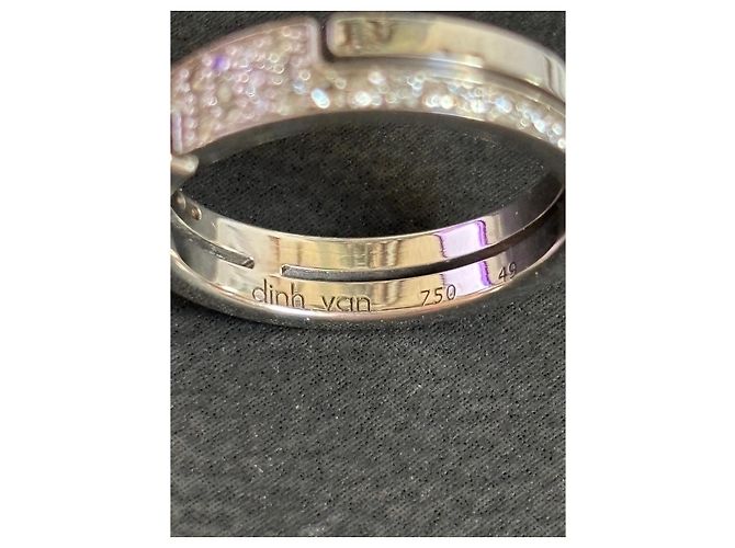 Dinh Van Seventies Ring aus Weißgold und Diamanten Größe 49 Silber - Ansicht 7