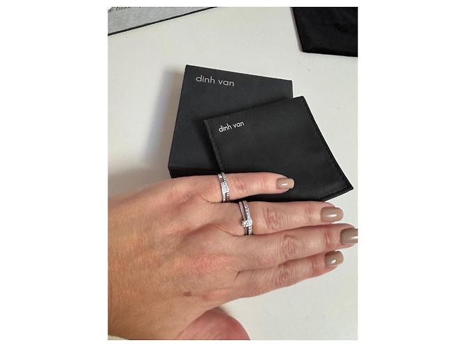 Dinh Van Seventies Ring aus Weißgold und Diamanten Größe 49 Silber - Ansicht 9