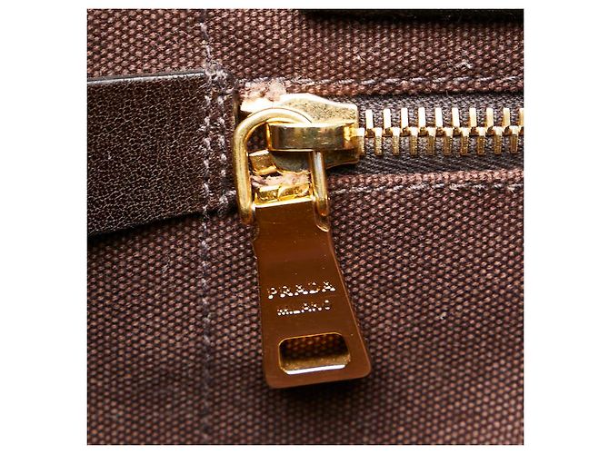 Prada Canapa Canvas Tote Bag Braun - Ansicht 8