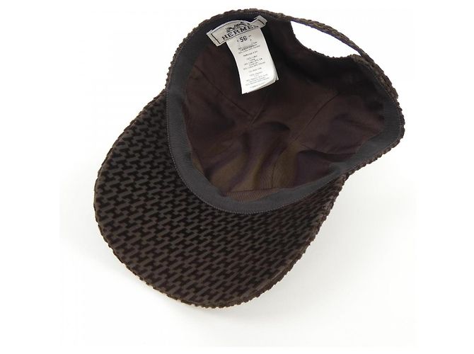 Hermès Cappello in Velluto Hermes H242015N Marrone - vista 5