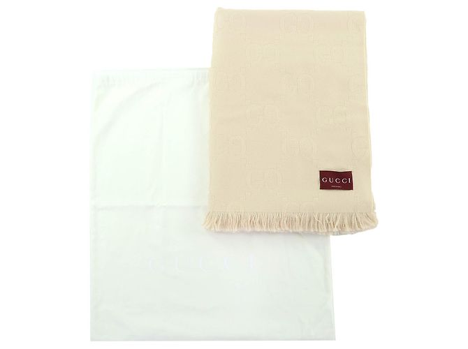 Sciarpa in lana jacquard GG di Gucci Marrone Beige - vista 2