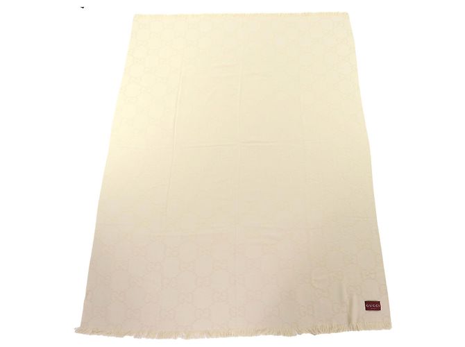 Sciarpa in lana jacquard GG di Gucci Marrone Beige - vista 4