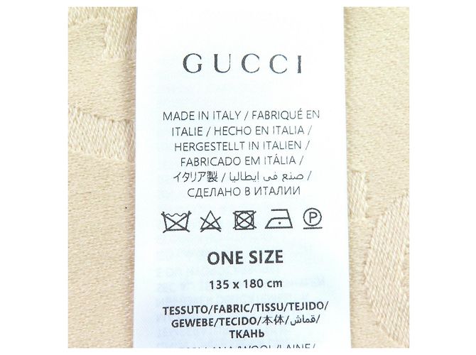 Sciarpa in lana jacquard GG di Gucci Marrone Beige - vista 7