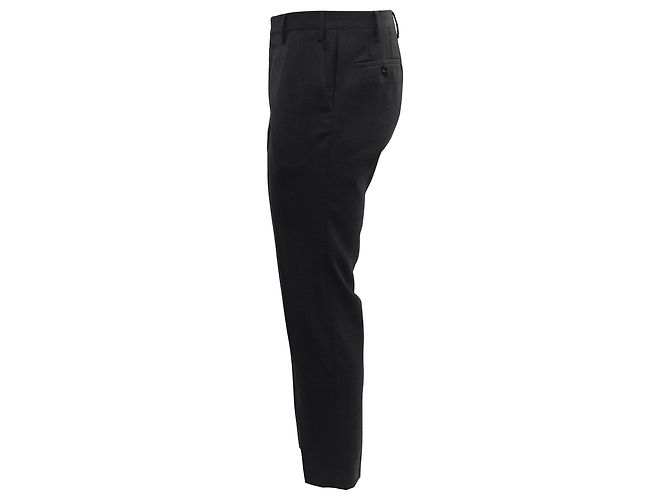 Autre Marque Mr. P. Slim-Fit-Hose aus schwarzer Wolle - Ansicht 2