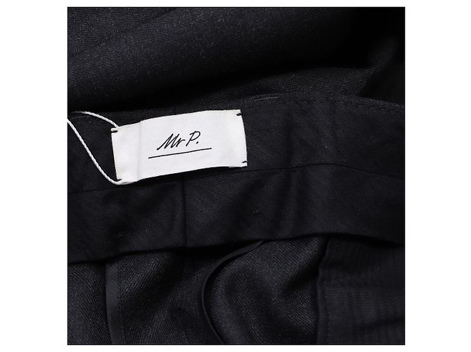 Autre Marque Mr. P. Slim-Fit-Hose aus schwarzer Wolle - Ansicht 4