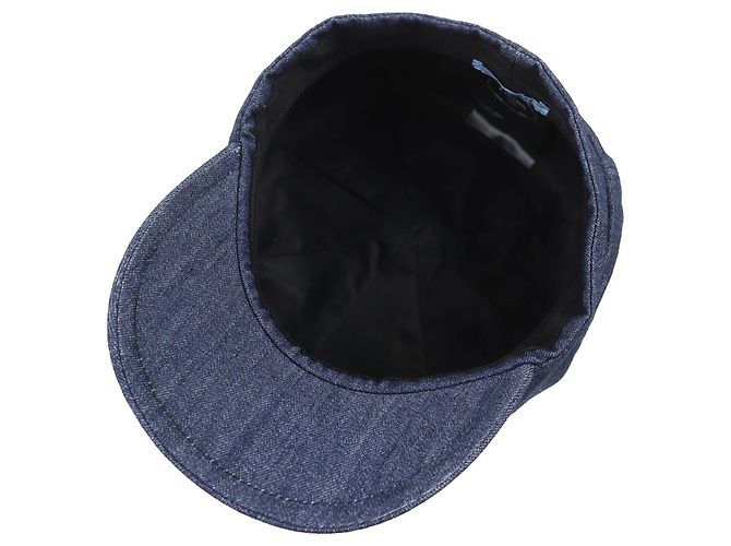 Cappello in denim con logo Triangolo Prada Blu - vista 6