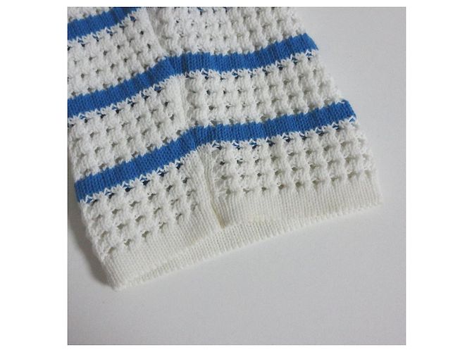 Autre Marque Sauberer und ordentlicher Häkelpullover Weiß Blau - Ansicht 5