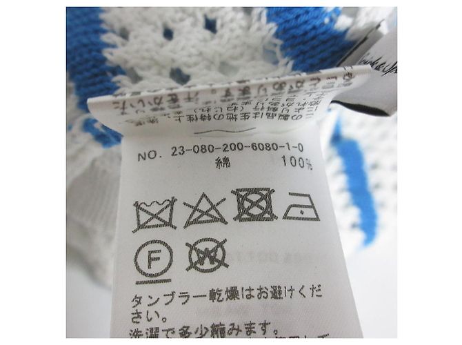 Autre Marque Sauberer und ordentlicher Häkelpullover Weiß Blau - Ansicht 6
