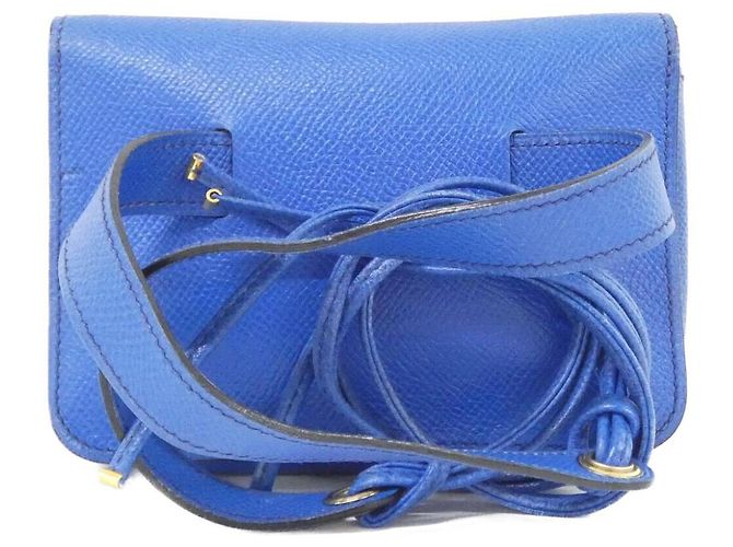 Hermès Borsa vita Hermes Cuir Chevre Mysore Blu - vista 2