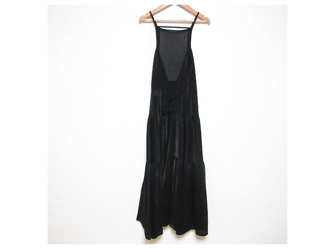 Autre Marque Vestido largo sin mangas de tul en capas BAUME Negro - vista 2