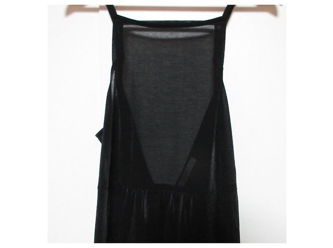 Autre Marque Vestido largo sin mangas de tul en capas BAUME Negro - vista 3