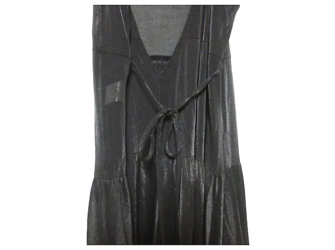 Autre Marque Vestido largo sin mangas de tul en capas BAUME Negro - vista 4