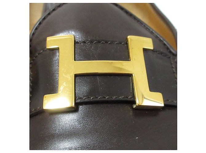 Constance Leder Slipper von Hermès Braun - Ansicht 18