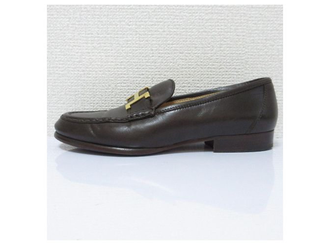 Constance Leder Slipper von Hermès Braun - Ansicht 3