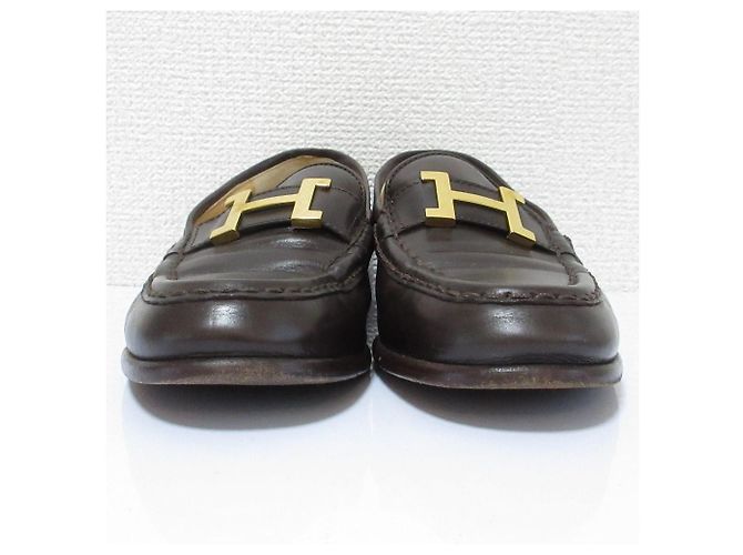 Constance Leder Slipper von Hermès Braun - Ansicht 4