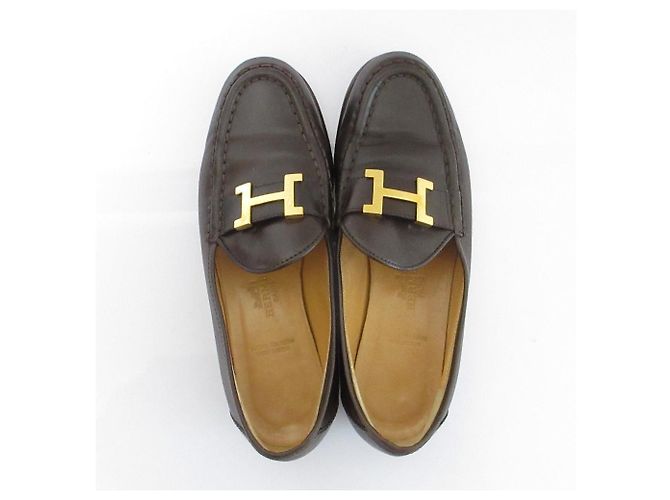 Constance Leder Slipper von Hermès Braun - Ansicht 5
