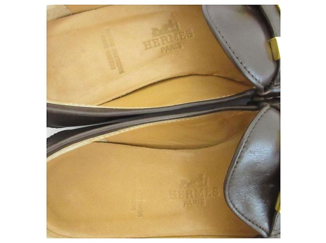Constance Leder Slipper von Hermès Braun - Ansicht 6