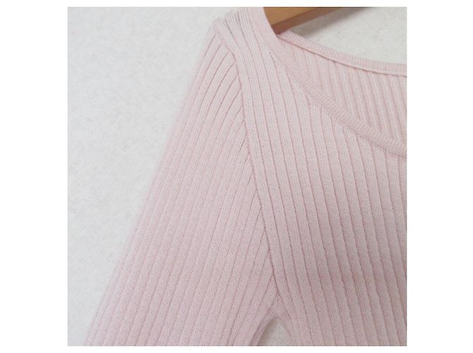 Autre Marque Rotes Rippenstrick-Top Pink - Ansicht 6