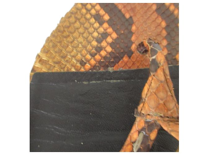Gucci Bamboo Python-Leder Flache Sandalen Braun - Ansicht 10