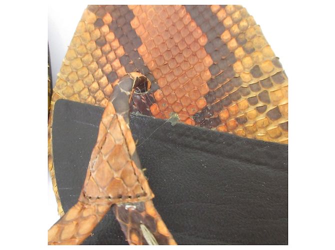 Gucci Bamboo Python-Leder Flache Sandalen Braun - Ansicht 11