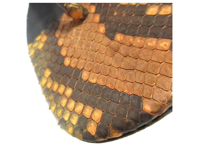 Gucci Bamboo Python-Leder Flache Sandalen Braun - Ansicht 18