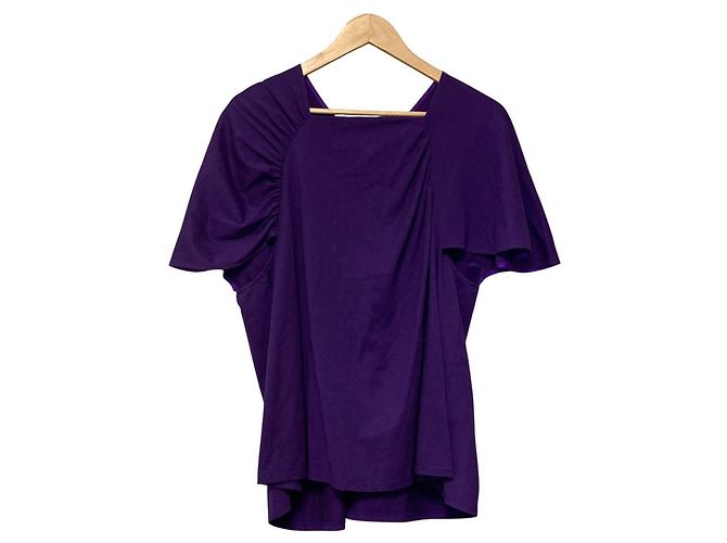 Autre Marque Top a maniche corte in jersey di cotone Drawer Porpora - vista 3