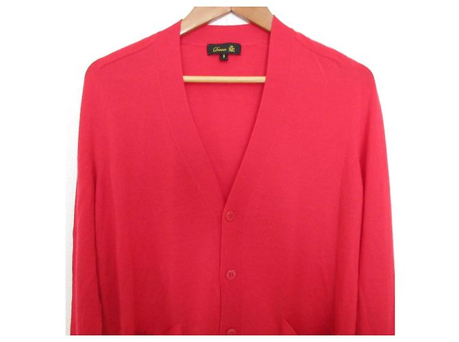 Autre Marque Cardigan V in Cashmere e Seta 18G Drawer Rosso - vista 3