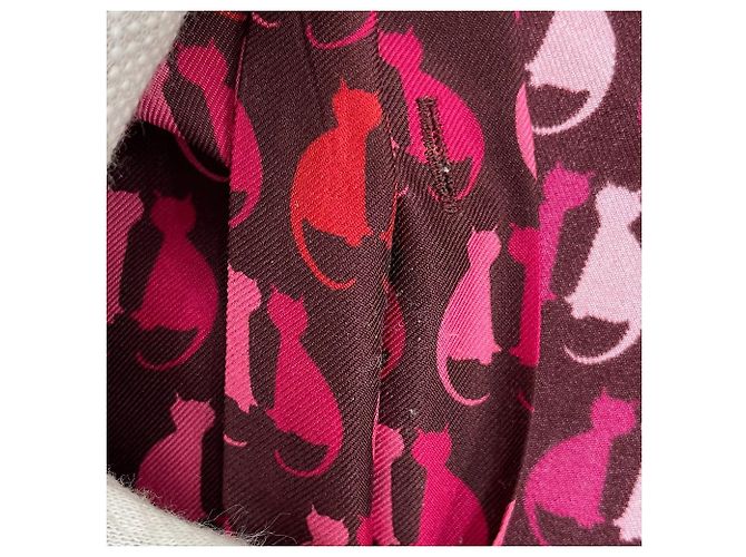 Vestido de seda con estampado de gato Max Mara STUDIO Rosa - vista 12