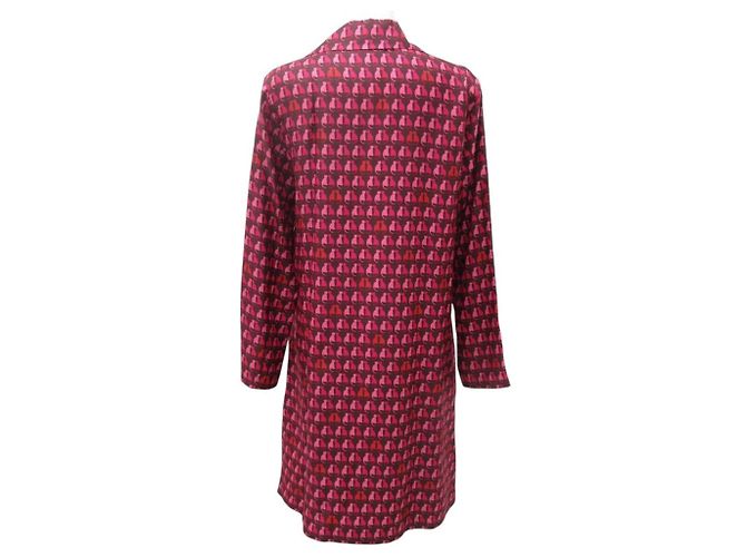 Vestido de seda con estampado de gato Max Mara STUDIO Rosa - vista 3