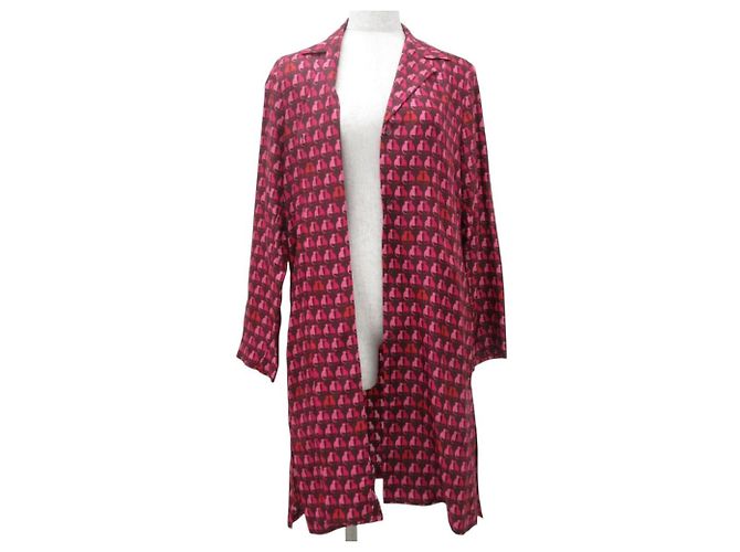 Vestido de seda con estampado de gato Max Mara STUDIO Rosa - vista 4