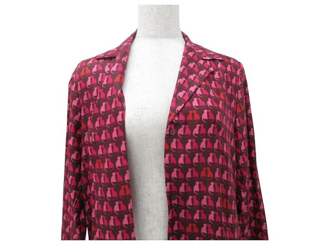 Vestido de seda con estampado de gato Max Mara STUDIO Rosa - vista 5