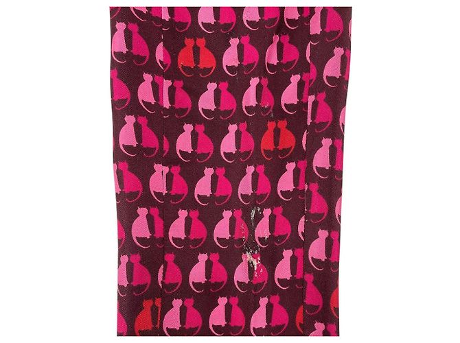 Vestido de seda con estampado de gato Max Mara STUDIO Rosa - vista 9