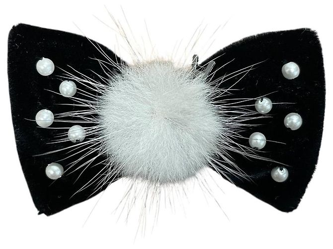 Autre Marque Set di spille in visone con cuore in nastro e fiore Rene Nero - vista 11