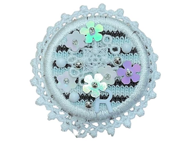 Autre Marque Set di spille in visone con cuore in nastro e fiore Rene Nero - vista 4