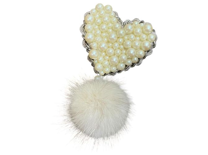 Autre Marque Set di spille in visone con cuore in nastro e fiore Rene Nero - vista 8
