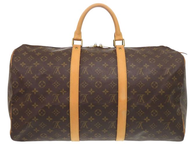 Borsa Boston Keepall 50 Monogram Louis Vuitton Marrone Monogramma - vista 2
