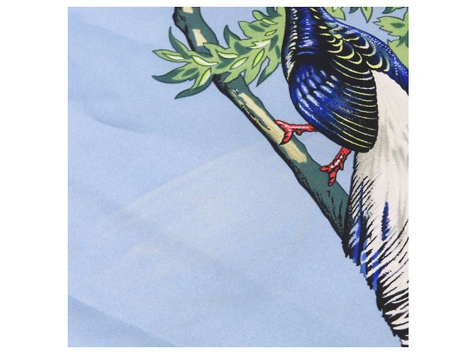 Bufanda de seda Sichuan Carré 90 de Hermès Azul marino - vista 4